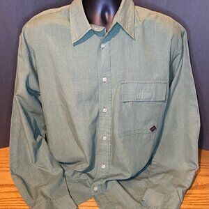 Vans Long Sleeve Button down Green Check Shirt lightweight